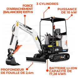 Mini-pelle E19e électrique