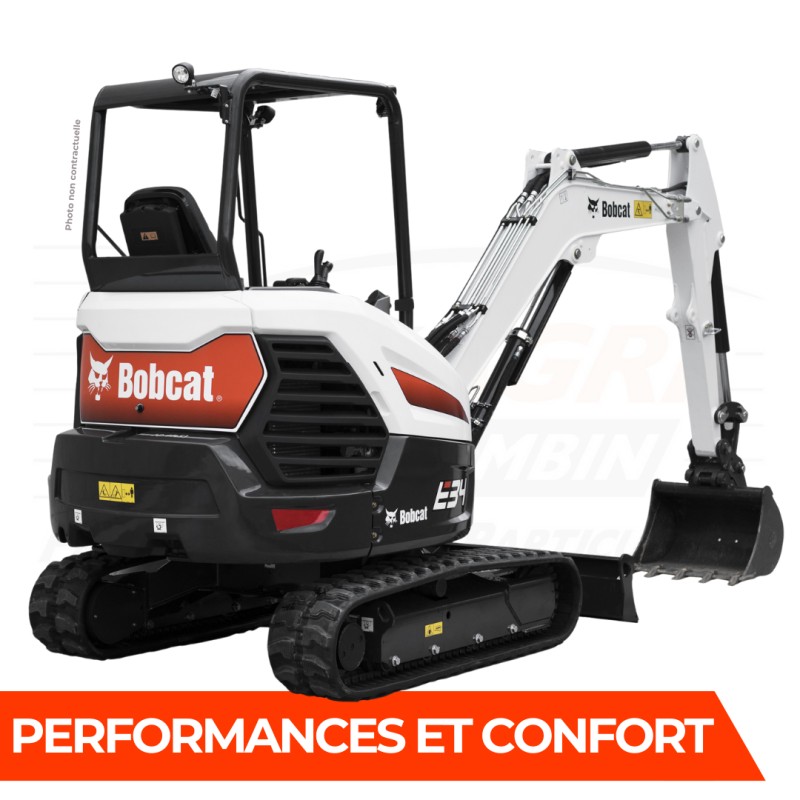 Mini-pelle E34 disponible en commande dans l'un de vos magasins loxagri lambin bobcat hauts de france