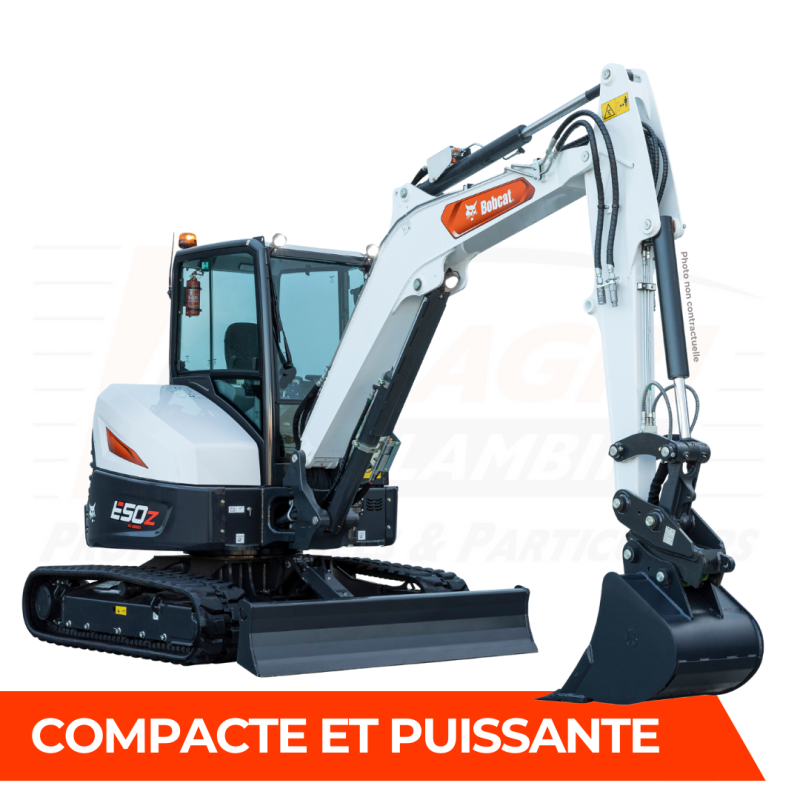 Mini-pelle E50z disponible à la commande dans vos magasins loxagri lambin bobcat des hauts de france