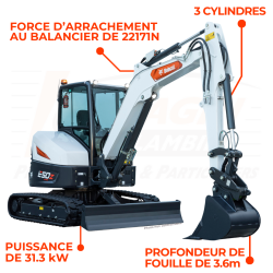 Mini-pelle E50z disponible à la commande dans vos magasins loxagri lambin bobcat des hauts de france